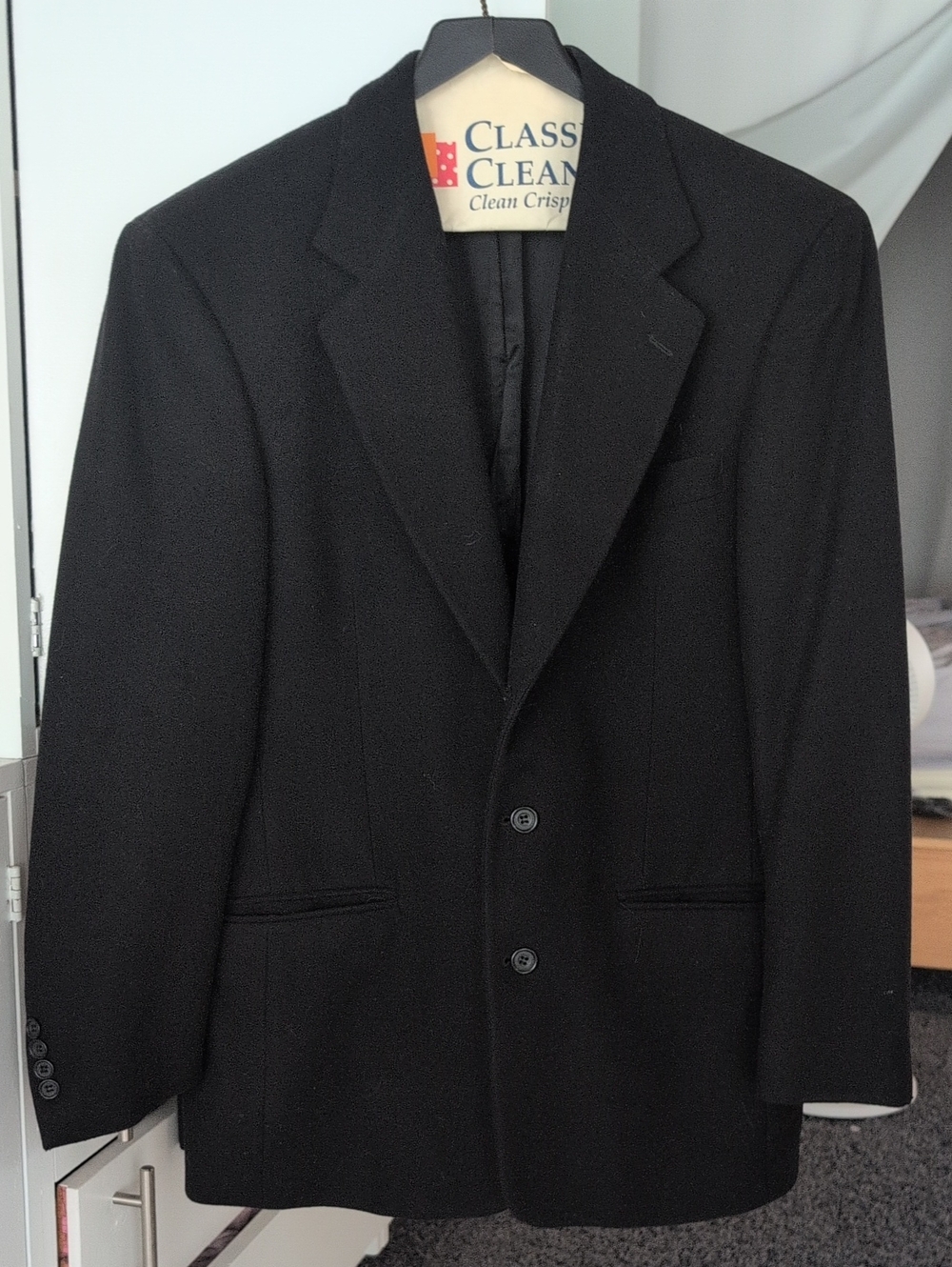 Black Men's Two-Button Blazer Gianfranco Ruffini Cashmere Blend 38 Regular